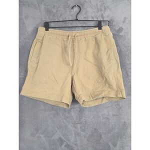 Bear Bottom Shorts Mens L Washed Beige  Drawstring 5.5" Hiking Casual Frat